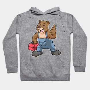 Bear as Craftsman with Tool box Hoodie